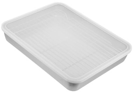 Alipis Edelstahl Backform Mit Drahtgestell Für Fleisch Und Gemüse Rechteckiger Bräter Mit Rosteinsatz Backblech Für Backofen Und Grill Küchenzubehör Für Braten Und Backen