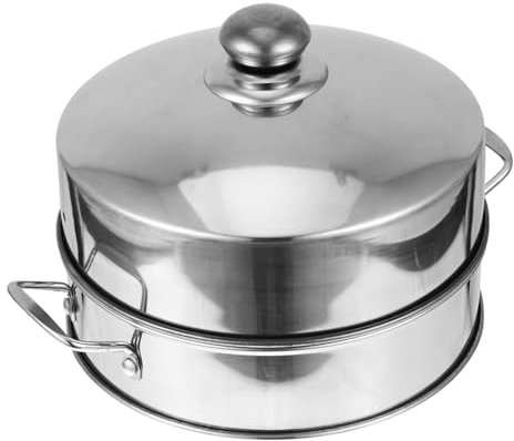 KICHOUSE 1set Vaporiera Acciaio Inossidabile Da Pentola Per Al Per Verdure Ravioli e Tamales Resistente e Facile Da Materiale e