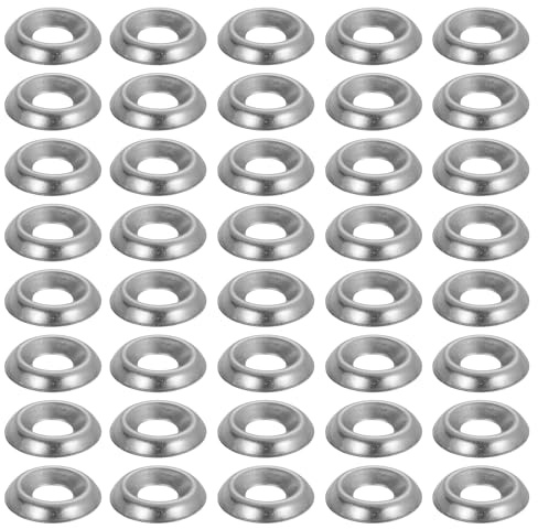 PATIKIL #10 Rondella A Testa Svasata, 100Pezzi 304 Acciaio Inox Gasket Testa Piatta Vite Bullone Per Accessori Meccanici Parti Modelli Fai Da Te, Colore Argento