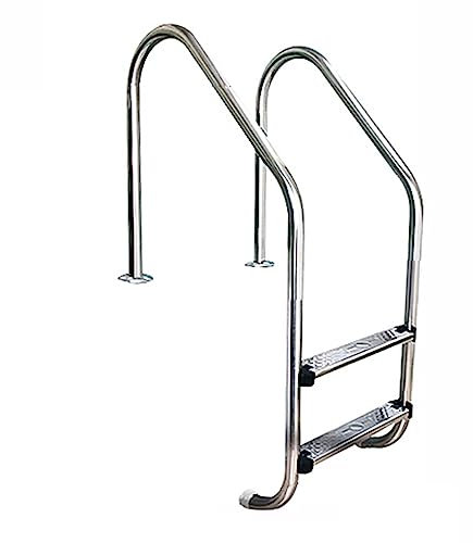 GXXINGIN Stainless Steel Swimming Pool Ladder, Non-Slip 2/3 Tread Steps, Heavy-Duty 330 Lbs Load-Bearing Handrail, Durable 1.0mm Tube Wall, Silver Finish, Safe & Sturdy Design