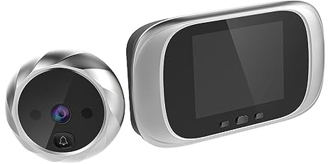 EXHUMKY Spioncino Digitale Porta Grandangolare 90° Telecamera Integrata Argento, Campanello Visivo Intelligente Senza Batteria, Memoria Ciclica Standby Fino a 120 Giorni Per Sicurezza Casa 24h