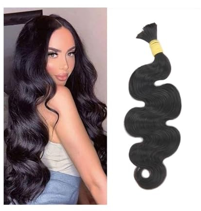 Tressage de cheveux Extensions de cheveux brésiliens ondulés en vrac, cheveux humains Remy colorés, sans trame, for tressage Extensions de cheveux(16 Inch)