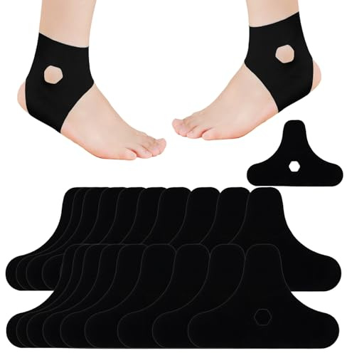 MOTIBACK 20 Stück Precut Kinesiotape für Knöchel, Elastisches Hautfreundliches Physio Tape, Wasserfestes Schweißfestes Sprunggelenk Tape für Sport und Rehabilitation (Schwarz)