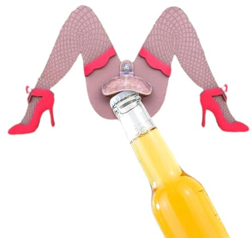 Apriscatole Vintage Legs - Strumento portachiavi per bottiglia, robusto montaggio a parete in lega di zinco | Divertente e sexy apriscatole per birra, regalo decorativo per bar, cucina di casa, feste,