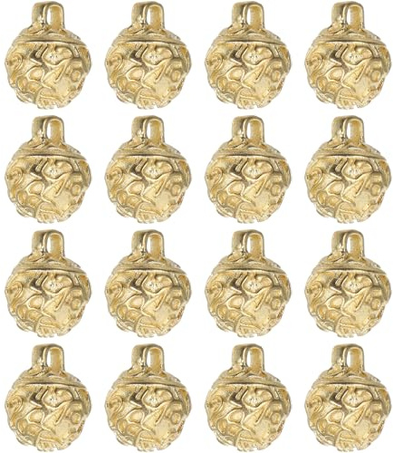 BESTonZON 12 Pezzi Ciondoli a Forma di Campana in Ottone 8Mm per Creazione Gioielli Mini Campanelli Tradizionali Cinesi per Braccialetti Portachiavi e Decorazioni Fai da Te