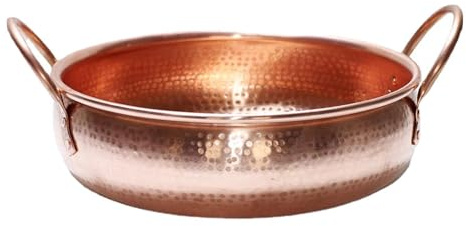 Qectial Olla de Cobre para, Olla Decorativa para Cocinar, Sartén de Cobre para Fiestas, Reuniones Familiares Y Del Hogar, 28CM, tal como se describe