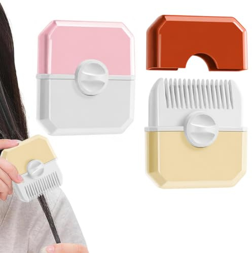 UYVPAER 2 Pièces Coupe Fourche Cheveux 2-En-1 Peigne, Manucure Maison Pour Frange, Pour Une Utilisation Quotidienne, Orange, Rose