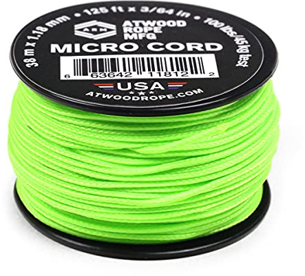 Atwood Rope MFG Micro Cord 125ft Neon Green