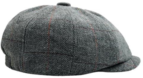 Charmylo Newsboy Cap Gatsby Baker Boy Hat Flat Caps Tweed Adjustable Peaky Herringbone Cloth Cap Hat