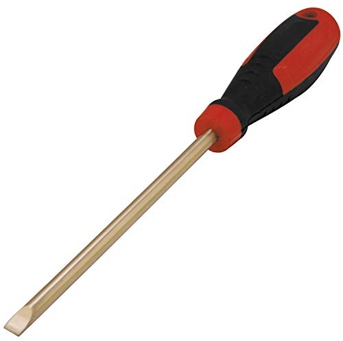 CS Unitec Screwdriver Flat Head Non-Sparking, Non-Magnetic, Corrosion Resistant 3/16 Tip x 4 Round Shank TUV Certified EX801-4B