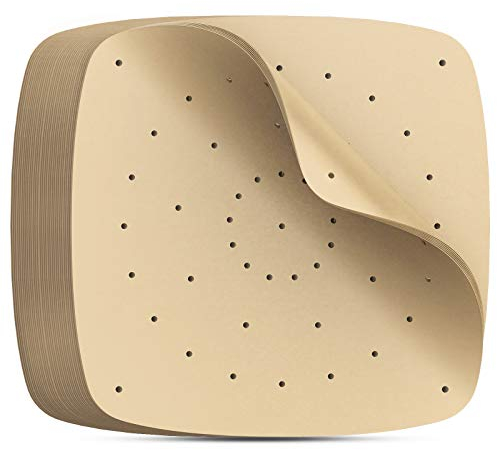 Beasea Air Fryer Square Liners 11 Inch, 200pcs Parchment Paper Unbleached Filter Paper Square Perforated Parchment Paper Bamboo Steamer Papers for Air Fryer and Steaming Basket