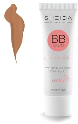 Sheida BB Cream, Tinted Day Cream with SPF 30+, 24h Moisture and Skin Optimiser for an Even Complexion, Enriched with Vitamin E & C. Multifunctional Care with Sun Protection (Medium)