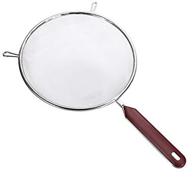 Strainer Skimmer Ladle Premium Stainless Steel Colander Fine Mesh Fine Strainers Filter Sieve Sturdy Handle Grip with Reinforced Frame for Kitchen Cooking Skimmers (Size : X-Small)