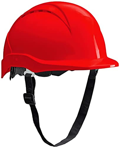 ACE Patera Casco Obra - Casco Seguridad - Casco de Trabajo con Cierre de Rosca, Ventilado y Ajustable - Rojo