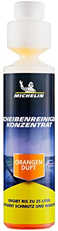 MICHELIN Detergente concentrato, 250 ml, per lavavetri auto, efficace rimozione di insetti e sporco, per la cura dei vetri, fragranza arancione