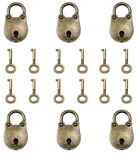 CYIOU 6 Stück Vorhängeschloss Antik Gleichschließend Set mit 12 Schlüssel