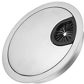 METALLIXITY Cable Cord Grommet (80mm/3.15) 1Pcs, Zinc Alloy Round Cable Hole Cover Wire Organizer - for Home Desk Cable Wire Management, Silver Tone