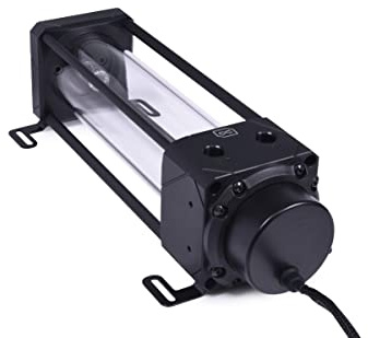 Alphacool Eisbecher Aurora D5 Acetal/Glas Ausgleichsbehälter mit Pumpe - 250mm inkl. VPP Apex D5 - Schwarz