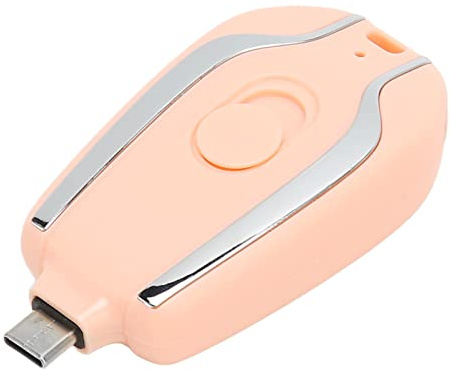 Llavero Cargador Portátil para Andriod, 1500 MAh Mini Power Emergency Pod Paquete de Batería de Banco de Energía Pequeño, Cargador de Teléfono Celular de Carga Rápida Portátil (Rosa)