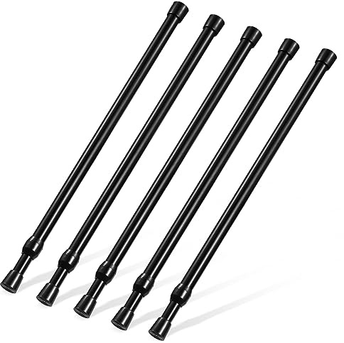 Spannstange 16 bis 28 Zoll, Goowin kleine Spannstange, 5/8 Zoll Durchmesser, ohne Bohren, erweiterbare kurze Spannstangen, Federstangen, 3er-Pack, schwarz