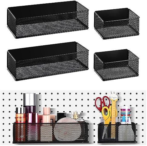 Tioncy Magnetischer Aufbewahrungsbehälter, magnetischer Spind-Organizer für Stecktafel, Kühlschrank, Regale, Korb, Behälter, Drahtaufbewahrungshalter für Küche, Zuhause, Whiteboard, Schwarz, 27,7 cm