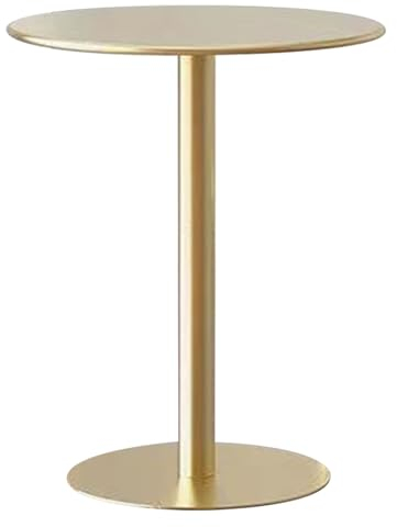 Renmlion Runder Bartisch Sofa Beistelltische, Goldener Couchtisch Metall Cocktail Bistrotisch Frühstücks Esstisch Kleiner Akzenttisch Nachttische für das Heimbüro (Size : 60x60x72cm)