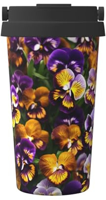 Pansy Perfection Print Coffee Mug 17oz, Leakproof Coffee Cup With Lid,Coffee Thermos,For Gifting Or Daily Use