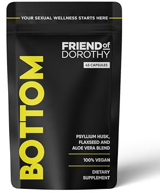 Friend of Dorothy - Bottom - Fiber Supplement - Psyllium Husk, Flaxseed & Aloe Vera - Digestive Support, Healthy Regularity & Daily Fiber for Men - 45 Capsules