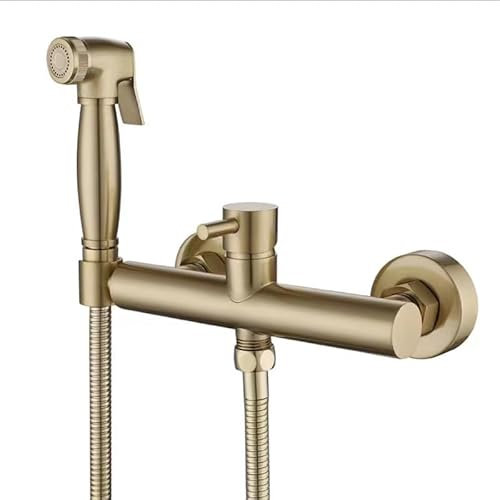Doccetta Bidet Per Wc Con Miscelatore Doccetta Per Bidet Universale Doccino Per Lavandino Maniglia Singola Oro Spazzolato Distanza Tra I Fori 15 Cm