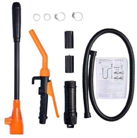 ZephyrGlow Bomba de Transferencia de líquido portátil multifunción alimentada por batería - Bombea hasta 9 litros (2,4 GPM) por Minuto, Bomba portátil para Gasolina, diésel, Agua, Combustible,Orange