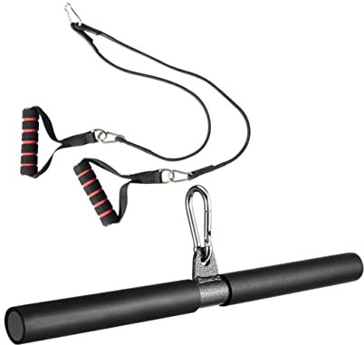 ibasenice 2pcs Workout Muscle Training Equipment Pull Rope Short Handle Pull Bar Elastic Exercise Resistance Bands Fitness Rope for Gym