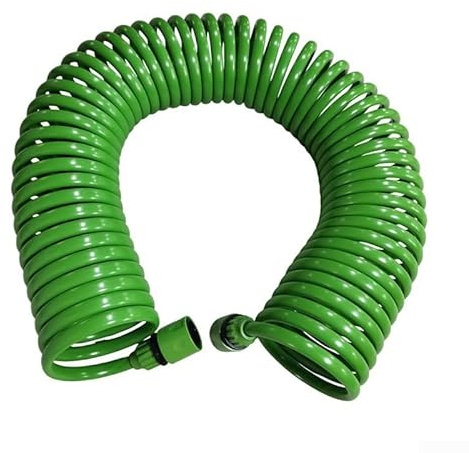 JoyousMall Green Water Hose, Spiral Telescopic Water Hose Spring Pipe Courtyard Water Hoses Pipe for Household Flower Watering Plant(15M)