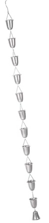 Dualoai Rain Chain for Gutter Use, Water Collector for Yard, Silver
