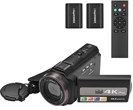RDVXI Caméra pour Vlogs, WiFi numérique caméra caméscope 4K / 60FPS 48MP Enregistreur de la caméra vidéo avec Zoom de 16x Piles à écran Tactile à écran Tactile 3 Pouces