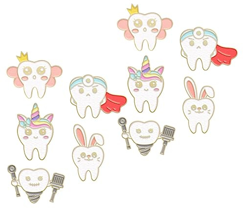 BESPORTBLE 10stücke Cartoon Zahn Broschen Aus Langlebigem Metall Niedlicher Zahnarzt Anstecker Für Kleidung Revers Und Taschen Stylische Pins Für Damen Und Kreative Modeaccessoires