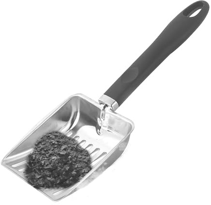 Ihålig öppen spis, metall kolskopa, rostfritt stål, PP, kolspade rengöringsverktyg för inomhus- och utomhusbruk, tillbehör till öppen spis, 30 x 10 cm
