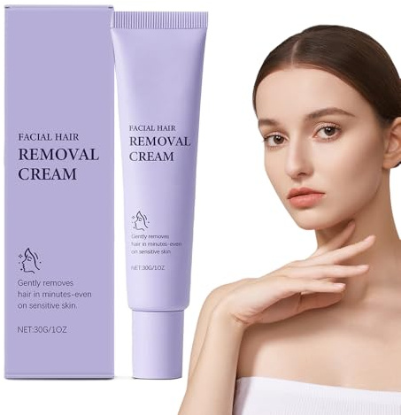 Hair Removal Cream, 2025 New Facial Hair Remover for Women and Men, Gentle Formula, Safe for Sensitive Skin, Effective Quick Hair Removal, Face, Lip, Chin, Underarms, legs Area (1)