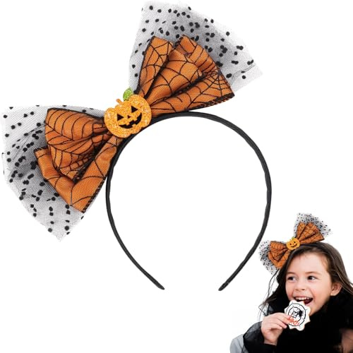 BETESSIN Kürbis Haarreif Halloween Haarschmuck Spinnennetz Kopfschmuck für Halloween Kostüm Damen Kürbis Kostüm Kinder, Karneval, Fasching, Fasnacht & Motto Party