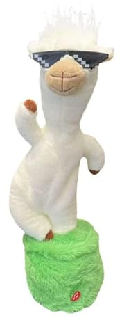 FLKWOP Dancing Talking Sheep Mimicking Toy,Rechargeable Dancing Sheep Toy Interactive Plush with Singing and Lights,Records LED