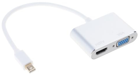 PURPLELILY Convertisseurs DP à double interfaces Hdmis VGA 60 Hz Adaptateur pour moniteur PC Bureau Display Adapter Présentations DP vers HDMI VGA Convertisseurs