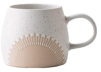 CJHFR472SG Zuhause 1er-Set Keramiktassen mit matter Sesamglasur, Fassungsvermögen 425 ml, große bauchige Kaffeetasse for Männer und Frauen im Büro Dekoration