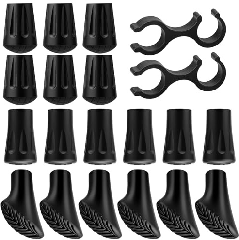 20 Stück Nordic Walking Stöcke Gummipuffer, rutschfeste Gummipuffer Pads | für 11mm Wanderstöcke, Gummipuffer für Wanderstöcke Asphalt Kies Berge Wandern