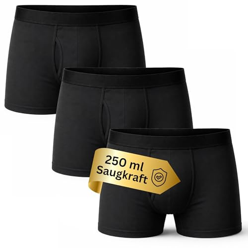 Alpenstern® Inkontinenz Pants Männer I waschbare Windeln für Erwachsene I wiederverwendbare Unterhosen aus Baumwolle I Boxershorts Windelhosen Blasenschwäche Einlagen dry wear (L)
