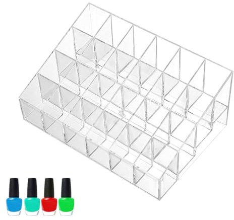 Organizador De Soporte De Lápiz Labial Transparente - Escaparate Cosmético De Acrílico, De Almacenamiento De Maquillaje De Oficina, Soporte De Lápiz Labial Y Brillante De Multi-Rejillas, Oro