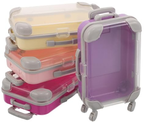 Mini Estuche Portátil para Pestañas de Viaje, Caja Abs 4 Piezas | Organizador con Asa y Carcasa Resistente, para Cosméticos y Lashes, Cuatro Tonos Surtidos