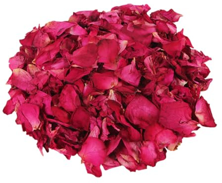 Petali di Rosa Essiccati 100g, Rosa, per Bagno e Spa | Profumo Naturale, Confezione Sigillata Bicchiere in Plastica, Adatti a Conservazione in Frigorifero