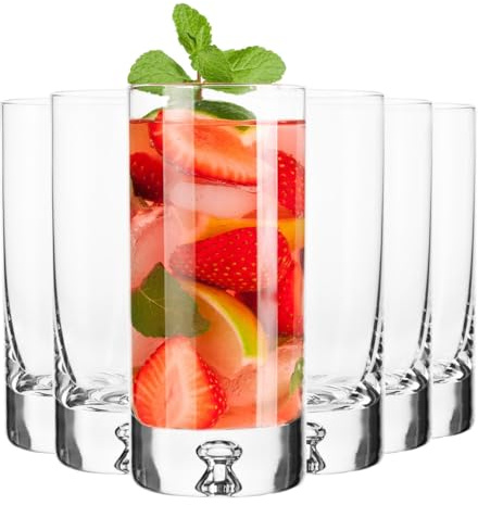 KROSNO Lagrima Bicchieri Highball 300 ml, Set da 6 per Long Drink | Cristallo senza piombo, design moderno, lavabili in lavastoviglie, per feste e convivialità