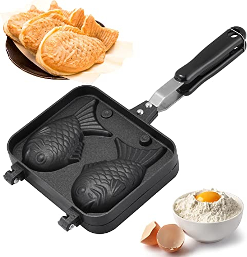 Zerodis Non Stick Waffle Maker, Fish Shape Cake Pan with Fast Thermal Conductivity, Easy to Clean Stainless Steel Bakeware, Portable Design for Indoor Use