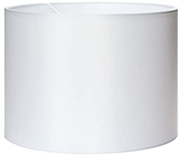 Lampenschirm (Ø 40 cm), Stoff, Höhe 30 cm, rund, Aufnahme für Fassung E27 42 mm, Ersatzschirm für Hängelampen, Stehlampen, Tischlampen, Weiß