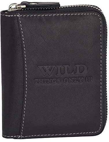 Ledershop24 Geschenkset - Bag Street Herren Geldbörse Leder Portemonnaie Geldbeutel mit Reißverschluss 5508 Farbe Schwarz